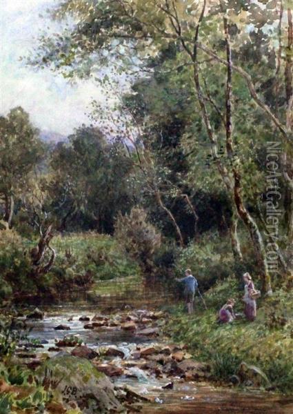 Near St Mawgon, Cornwall Oil Painting - James Georges Bingley