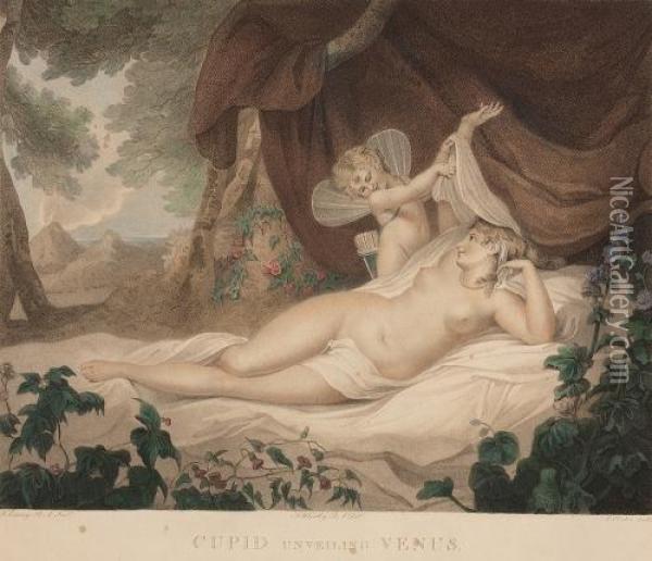 Cupid Unveiling Venus Oil Painting - Antoine, Anthony Cardon