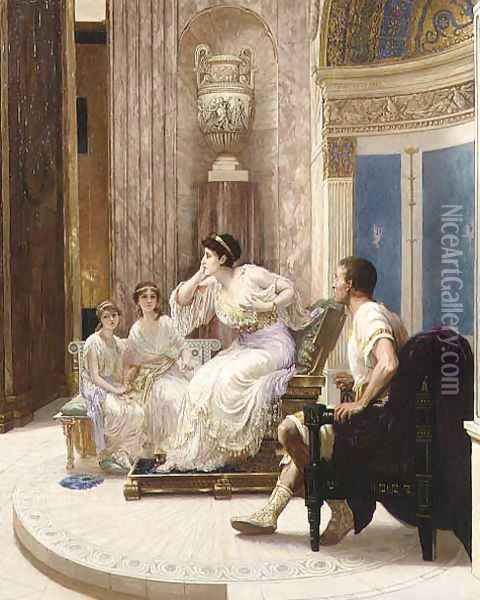 In a Roman Room Oil Painting - Herbert Sidney