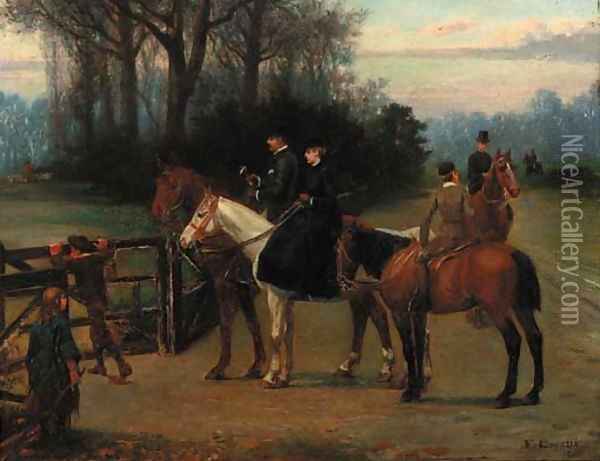 The morning ride, a hunt beyond Oil Painting - Filippo Baratti