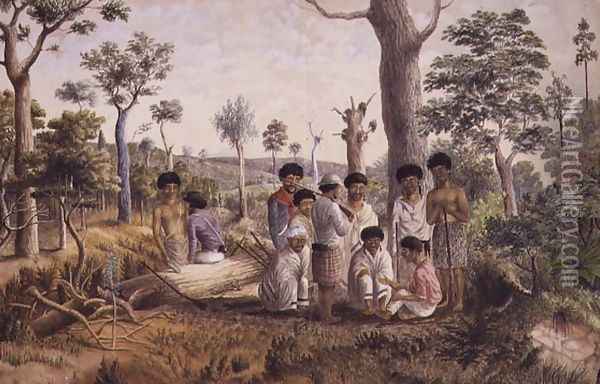 Council of war near Taranaki, 1864 Oil Painting - John Corker Vigers Symons