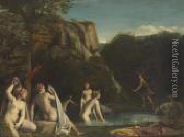 Diana And Actaeon Oil Painting - Annibale Carracci