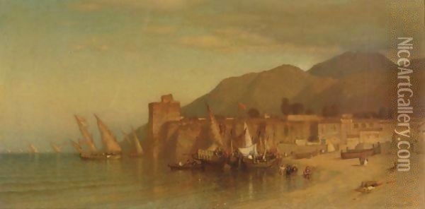 Along The Shore Oil Painting - Samuel Colman