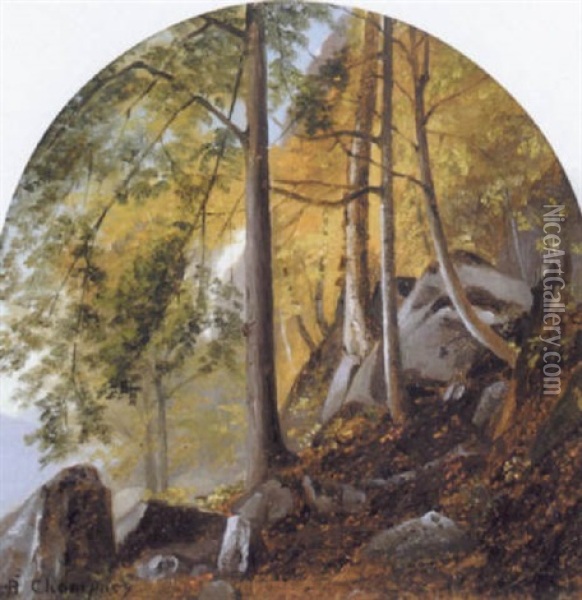 Study Of Rocks And Trees Oil Painting - Benjamin Champney