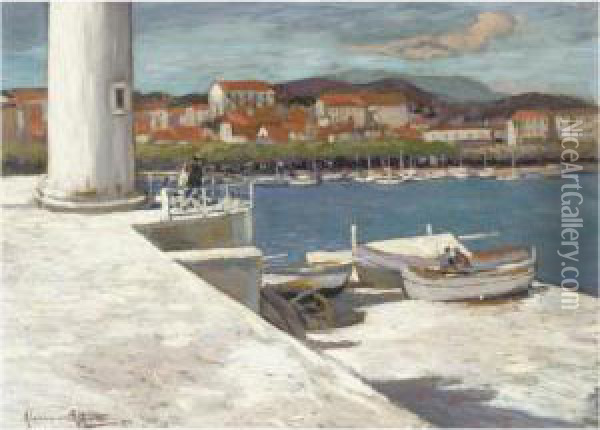 View Of Cannes Oil Painting - Alexander Altmann