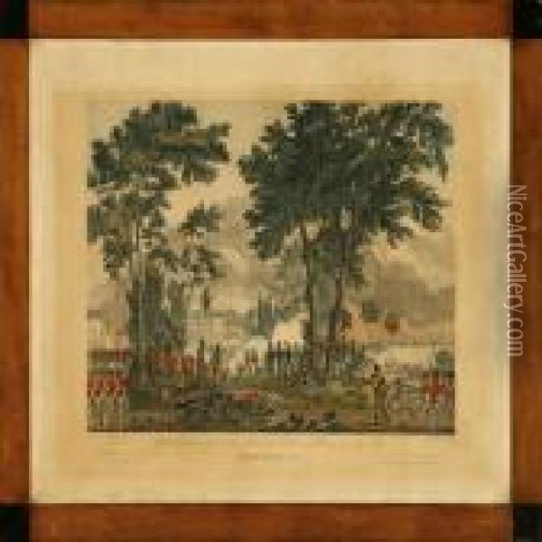 A Battle Scene From The Danish-english War In 1807 Oil Painting - Gerhard Ludwig Lahde
