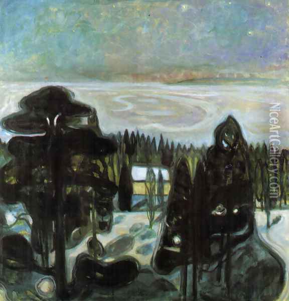 White Night Oil Painting - Edvard Munch