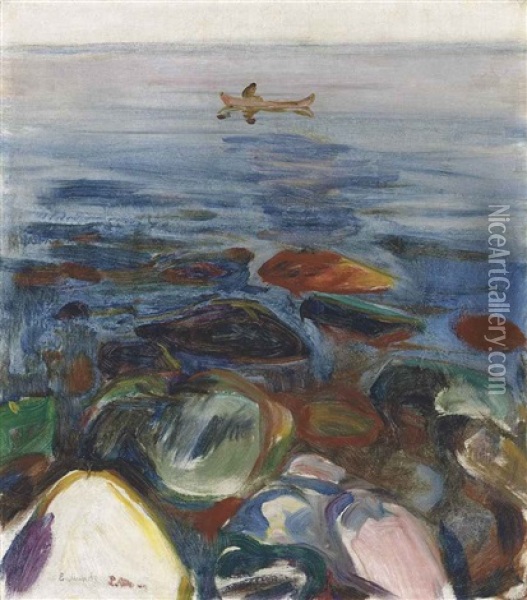 Robat Pa Sjoen Oil Painting - Edvard Munch