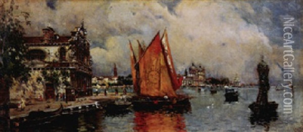 Venedig Oil Painting - Antonio Maria de Reyna Manescau