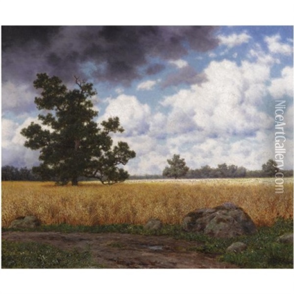 Wheatfields Oil Painting - Ivan Fedorovich Choultse