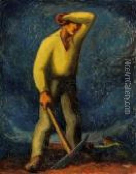 Hewer Man In Nagybanya Oil Painting - Jozsef Klein