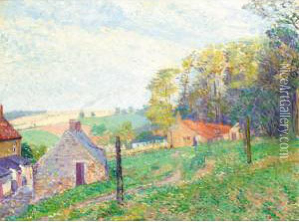Landscape With Cottages Oil Painting - Spencer Frederick Gore