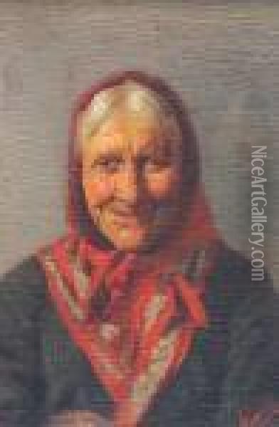 Anciana Sonriendo Oil Painting - Juan Manuel Blanes