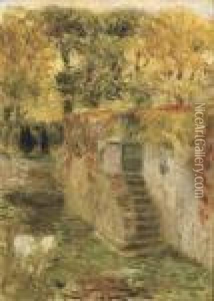 L'escalier Oil Painting - Henri Eugene Augustin Le Sidaner