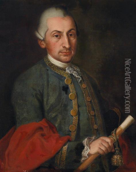 Portrait Of A Man From A South Tyrolean Family Giovanelli Von
Gerstburg And Hortenberg Oil Painting - Johann Baptist Ii Lampi