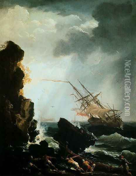 The Sinking Oil Painting - Claude-joseph Vernet