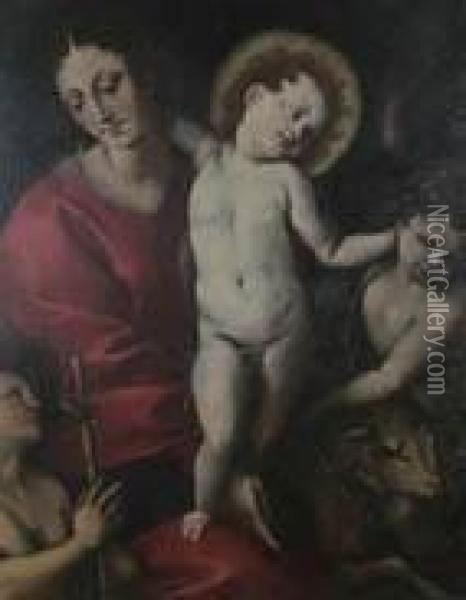 Madonna Col
Bambino, San Giovannino E Angelo Oil Painting - Melchiorre Gherardini Il Ceranino
