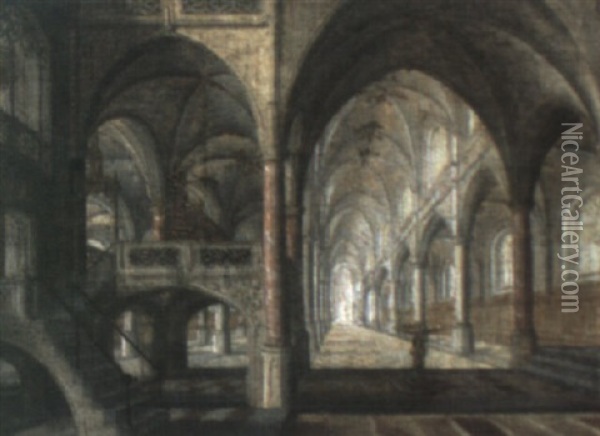 Cathedral Interior Oil Painting - Peeter Neeffs the Younger