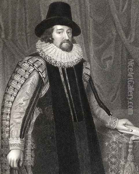 Portrait of Francis Bacon 1561-1626 Viscount St Albans, from Lodges British Portraits, 1823 Oil Painting - Paulus Van Somer