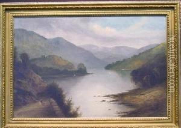 Derwentwater, Cumberland Oil Painting - D. Melrose