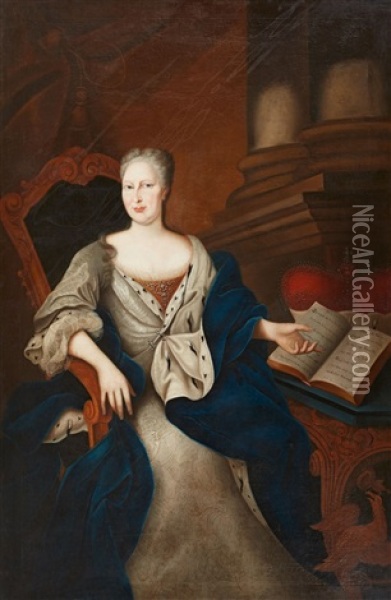 Portrait Of Countess Dorothea Friederike Of Hanau Oil Painting - Johann Heinrich Appelius