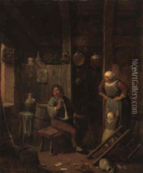 Genreszene Oil Painting - Cornelis Pietersz Bega