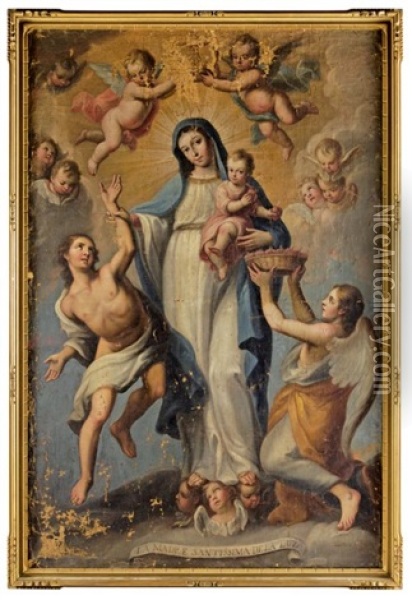 Virgen De La Luz Oil Painting - Miguel Cabrera