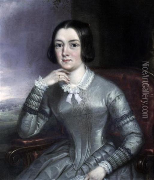 Portrait Of A Seated Lady Oil Painting - Sir George Hayter