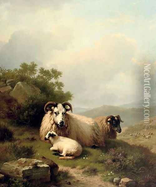 Resting on a slope Oil Painting - Eugene Verboeckhoven