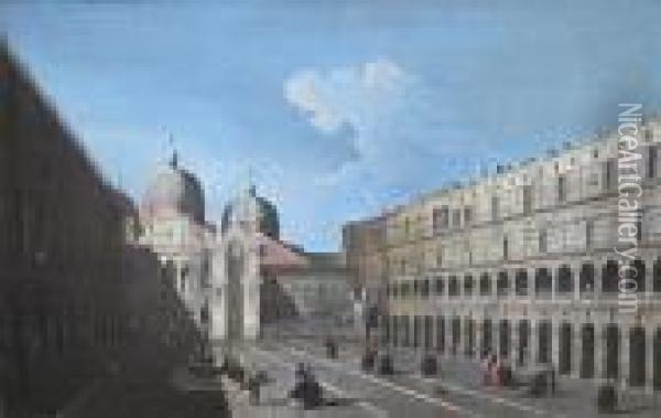 Vue De La Petite Cour Du Palais Des Doges Oil Painting - (Giovanni Antonio Canal) Canaletto