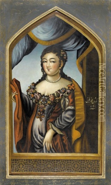 Portrat Einer Edlen Dame Oil Painting - Muhammad Zaman III