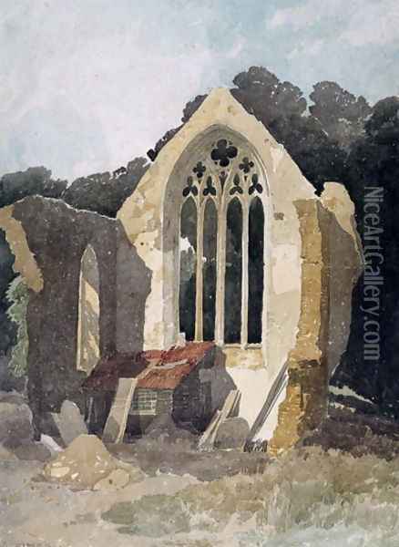 The Refectory at Walsingham Priory Oil Painting - John Sell Cotman
