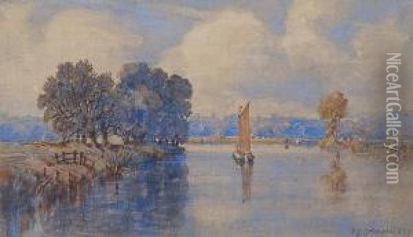 River At Postwick Oil Painting - John Joseph Cotman