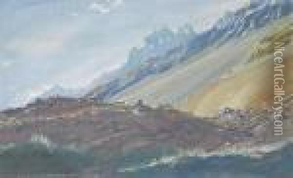 The Foothills Of The Karakoram Mountains Oil Painting - Aleksandr Evgen'evich Iakovlev