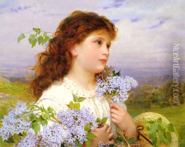 The Time of the Lilacs Oil Painting - Sophie Gengembre Anderson