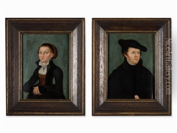 Portraits Luther & Katharina Oil Painting - Lucas Cranach the Elder