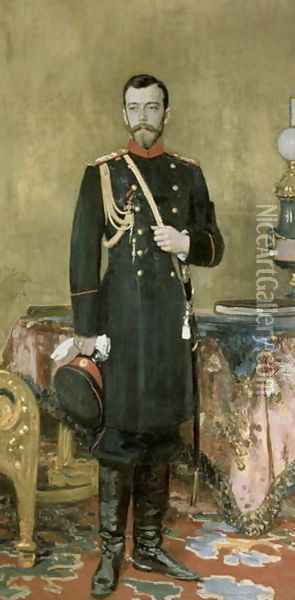 Portrait of Emperor Nicholas II (1868-1918) 1895 Oil Painting - Ilya Efimovich Efimovich Repin