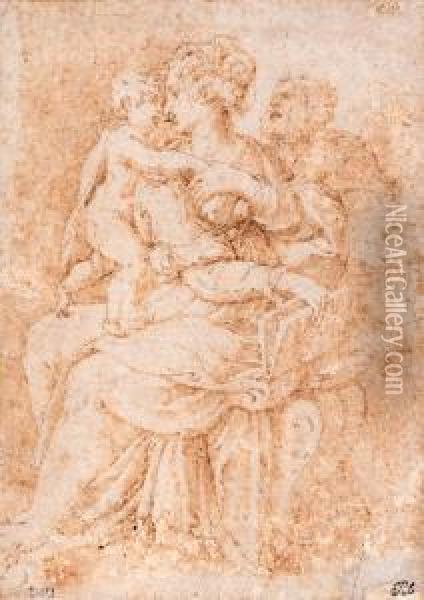 La Sainte Famille Oil Painting - Giorgio Vasari