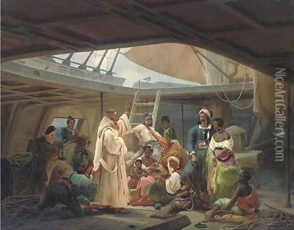 The blessing of the captives Oil Painting - Niels Simonsen
