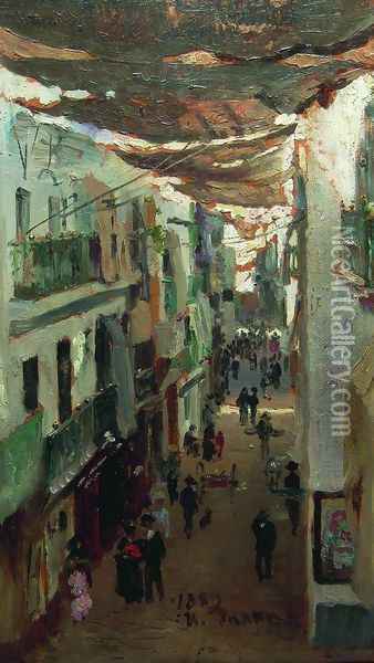 Street of the Snakes in Seville Oil Painting - Ilya Efimovich Efimovich Repin
