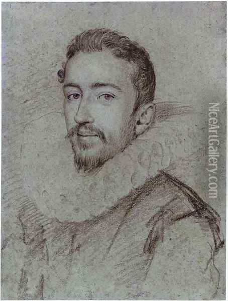 Portrait of a bearded man, bust length Oil Painting - Ottavio Leoni