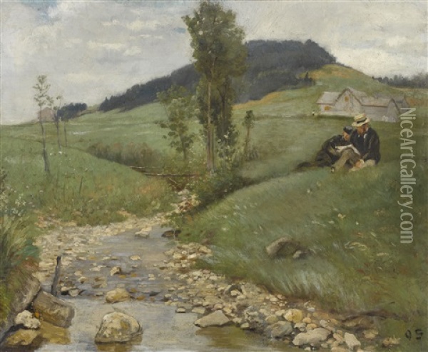 Bachlandschaft Im Schwarzwald Oil Painting - Otto Franz Scholderer