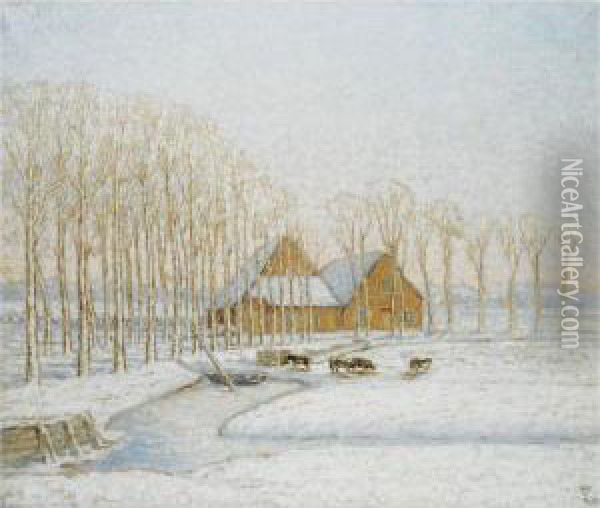 Paysage D'hiver Oil Painting - William Degouve de Nuncques