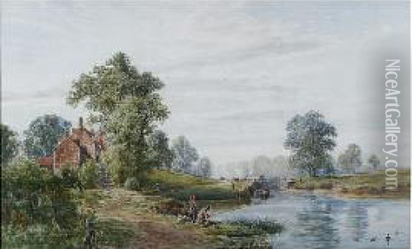 Brent Canal, Near Osterley, Middlesex Oil Painting - John Faulkner