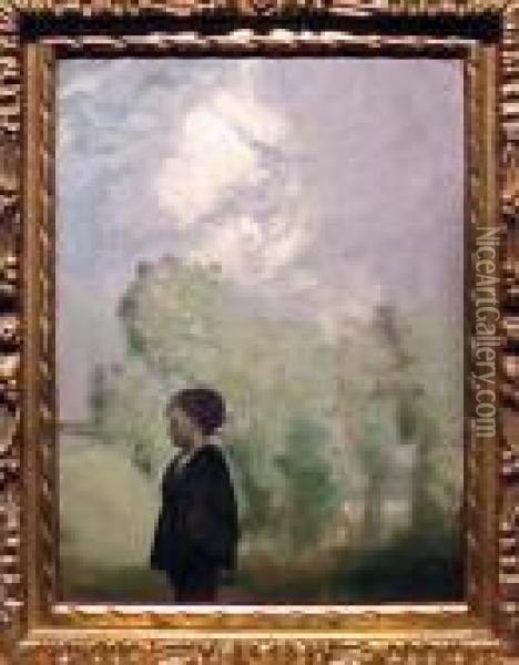 Little David - After The Rain Oil Painting - Arthur Bowen Davies