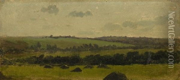 Landschaftsstudie Oil Painting - Adolphe Felix Cals