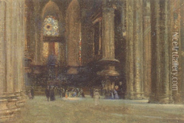 Interno Duomo Oil Painting - Alessandro Barbieri