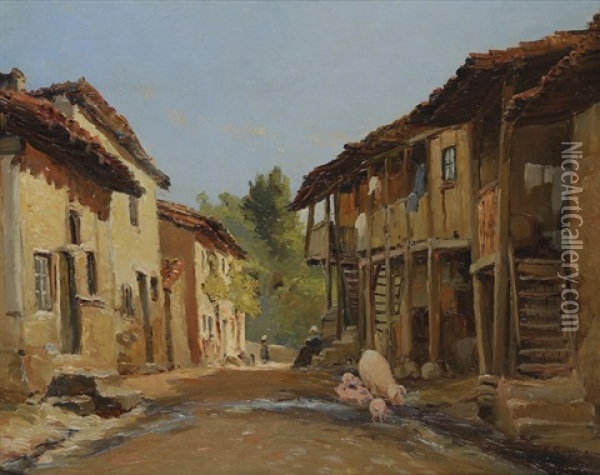 Vieille Rue A Chateldon Oil Painting - Fernand (Just) Quignon