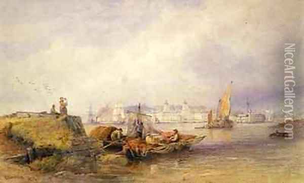 Greenwich Hospital on the Thames Oil Painting - Edward Duncan