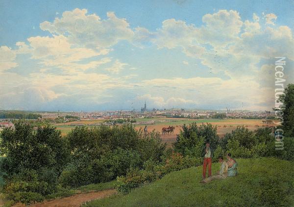 View Of Vienna From The Prater Oil Painting - Rudolf Ritter von Alt